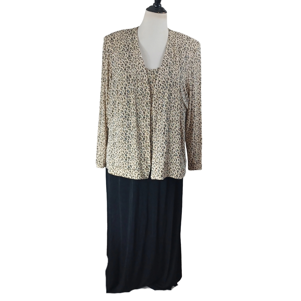 ALEX EVENINGS SPECIAL OCCASION 2 PIECE SET OPEN JACKET/DRESS SIZE 20W